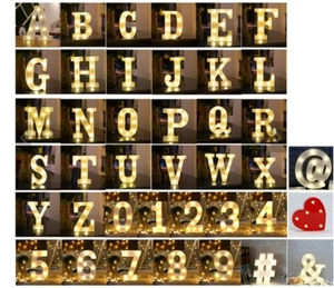 Light Up 3D LED 21cm Letters & Numbers Party Birthday Wedding Battery Operated - Picture 1 of 51