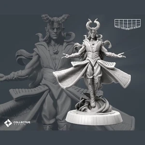 Tiefling Magicien Miniature Démon Démoniste pour D&d 5e Pathfinder 32mm 75mm - Bild 1 von 17