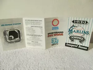 1993 FLORIDA MARLINS INAUGURAL QUAD-FOLD SCHEDULE SUNSHINE NETWORK SPONSER NEW - Picture 1 of 6