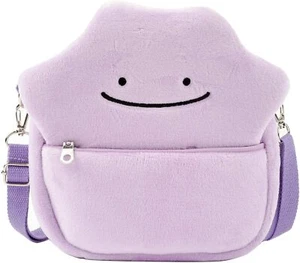Cartera de felpa Pokemo Ditto púrpura con correa para el hombro número de seguimiento - Imagen 1 de 7