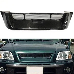 For Honda CR-V 1997-2001 Carbon Fiber Car Front Bumper Grille Grill - Picture 1 of 9