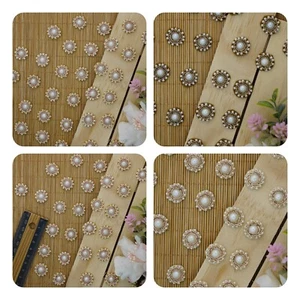 25 pc Indian Flower Shape Applique Embroidery Beaded Zari Metallic colour Craft - Picture 1 of 15
