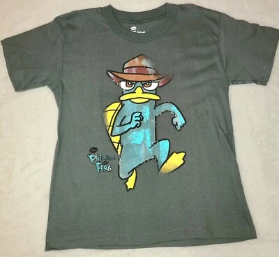 Disney PHINEAS AND FERB Camiseta Manga Corta AGENTE P PERRY Talla 8 18 Nueva Con Etiquetas Foto 1 de 4