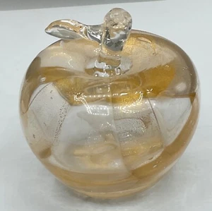 SIGNED SEGUSO VIRO MURANO APPLE GLASS PAPERWEIGHT - Picture 1 of 5