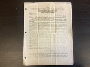 1888 Chicago, Milwaukee & St. Paul Railway Co. Western Excursions With Map - Picture 1 of 4