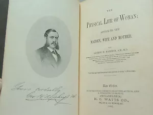 Physical Life of a Woman Book , Autographed, Dated 1882 - Picture 1 of 12
