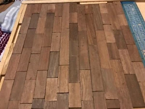 Teak Parquet Flooring - Reclaimed - 45 Pieces 115mm x 20mm x 7mm - Picture 1 of 2