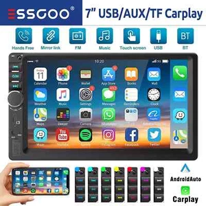 2 DIN 7 Pollici Apple Carplay Android Auto Autoradio Bluetooth AUX-IN USB TF MP5 - Picture 1 of 8