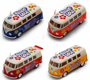 1962 Volkswagen Classical Bus, VW, Peace Love, Diecast Model Toy Car, 5'', 1:32  - Picture 1 of 20