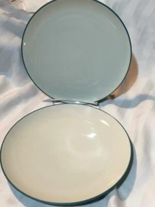 NORITAKE Modern COLORWAVE TURQUOISE 2 Pc DINNER PLATES #8093 EXCELLENT - Picture 1 of 5