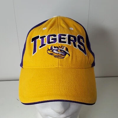 LSU TIGERS Embroidered Logo Baseball Cap Adjustable Hat Football Silver Series - Image 1 of 4