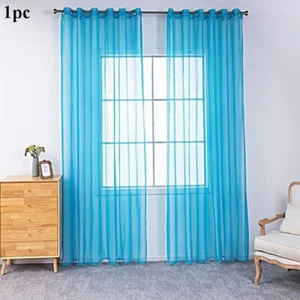 Tulle Curtains Living Room Decoration Sheer Voile Window Curtains 10 Colo ❥ - Picture 1 of 21