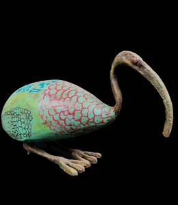 Wunderschöner Vogel IBIS Gott des Wissens (THOTH) aus Holz und Bronze - Bild 1 von 4