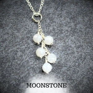 Moonstone Necklace - White - 925 Sterling Silver - Wisteria - Birthstones WCN006 - Picture 1 of 4