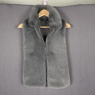 Chaleco de piel sintética súper suave perla ahumada mercado negro de la Casa Blanca para mujer XS gris Foto 1 de 4