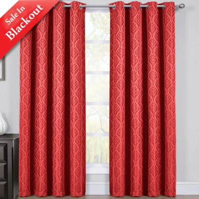 2 Paneles 54x96" Rojo Rubí Hilton Ojal Ventana Cortinas Térmicas Opacas Foto 1 de 4