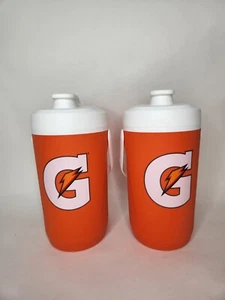 Brand New Lot of 2 GATORADE 64 oz Cooler Water Bottle Jug White Orange Handle - Picture 1 of 4