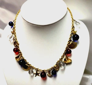VINTAGE TRIFARI NAUTICAL CHARMS NECKLACE - Picture 1 of 5
