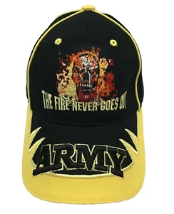 Army The Fire Never Goes Out Baseball Cap Military Trucker Black Yellow Mens Hat - Picture 1 of 7