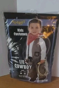 New Spirit Kids Halloween Costume Lil Cowboy Size 2-4 Chaps Vest Hat Trick Treat - Picture 1 of 10