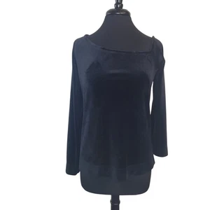 Lilly Pulitzer Women’s Velour Pullover Onyx Black Cold Shoulder Size L - Bild 1 von 8