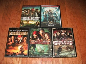 Disney's Pirates of the Caribbean movie set on DVD. Johnny Depp, Keira Knightley - Picture 1 of 1