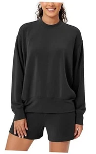 Modal Soft Long Sleeve Oversized Sweatshirts for Women Crew Neck Pullover Tops - Picture 1 of 7