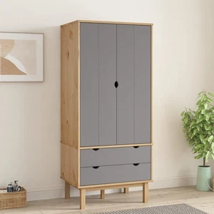 Armadio OTTA Marrone e Grigio 76,5x53x172 cm in Legno di Pino - Foto 1 di 7