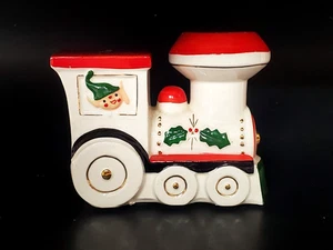 Keramik Vintage Weihnachtszug Weihnachtsmann & Elfenbank Figur 60er Jahre Japan MÄNGEL LESEN - Bild 1 von 7