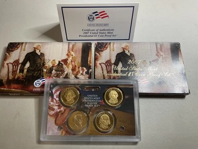 2007 S UNITED STATES Mint Presidential $1 Coin PROOF 4 Coin Set - 2 sets avail. - Image 1 of 3