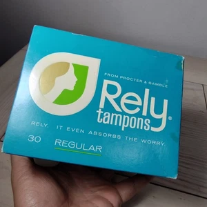 RARE Vintage Box 30 RELY Super Tampons Film Prop Collectible NOT FOR USE - Picture 1 of 9