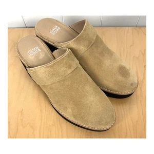 Eileen Fisher Hiya Platform Deep Adriatic Tan Suede Slip On Mules/Clog Size 8.5 - Picture 1 of 5