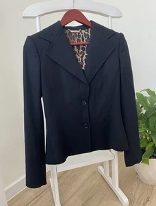 Vintage Dolce&Gabbana Women’s Two Button Leopard Luxury Blazer Size 40 - Picture 1 of 9