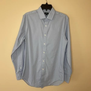 J.CREW Dress Shirt Men Small Slim Blue Performance Button Up Spread Collar BW401 - Picture 1 of 14