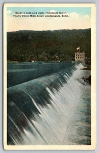 Vintage Brady's Lock and Dam Tennessee River Postkarte Chattanooga TN - Bild 1 von 2