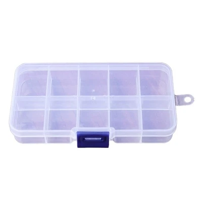 Transparent Plastic 10 Grid Jewelry Storage Box Electronic Component Accessories - Image 1 of 4