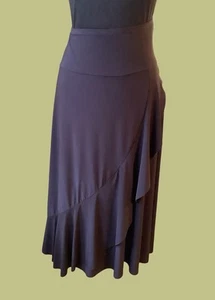 Brown Maxi Ruffle Skirt Jason Maxwell Skirt Sz S - Picture 1 of 4