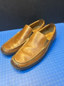 Cole Haan 161 Leather Loafers Shoes 2-Tone Brown Mens Size 12-M Slight Stain - Picture 1 of 8