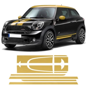 Gold Racing Hood Side Trunk Sticker Stripes Kit For Mini Paceman R61 2013-2016 - Imagen 1 de 8