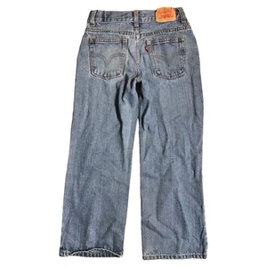 Vtg Levis 569 Denim Blue Jeans Tag 7 X 20 Regular Boy Girl Youth Loose Distress - Picture 1 of 11