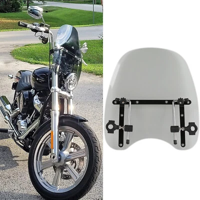 Smoke 18"x16" Windshield 7/8" 1" Handlebar For Harley Davidson Softail Standard - Image 1 of 4