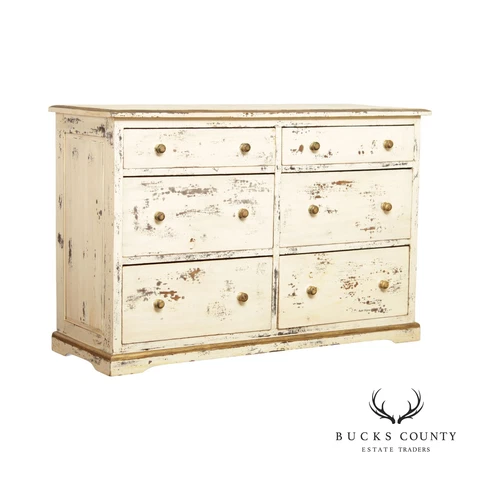 Rustic Farmhouse Distress Painted Double Dresser Cover