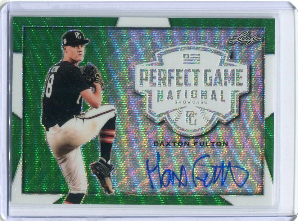 2019 Leaf Perfect Game Metal Autographs Green Wave Daxton Fulton Auto 2/4 - Image 1 of 1