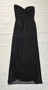 Vestido largo de noche Tadashi para mujer sin tirantes talla pequeña de nailon lycra negro - Imagen 1 de 11