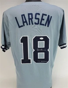 Don Larsen Signed Yankee Jersey (JSA COA) Pitched Perfect Game 56 World Series - Picture 1 of 8