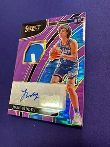 Josh Giddey Purple Pulsar FOTL /15 RPA Patch Auto 2021-22 Select - Picture 1 of 3