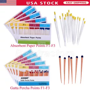 Dental Gutta Percha Points/Absorbent Paper Points F1-F3 Root Canal Endodontics - Picture 1 of 13