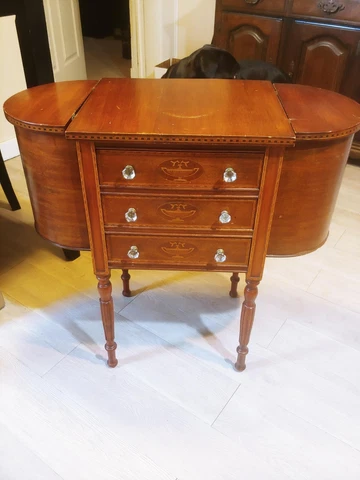 Beautiful Antique Martha Washington Sewing Cabinet Very Detailed Cover