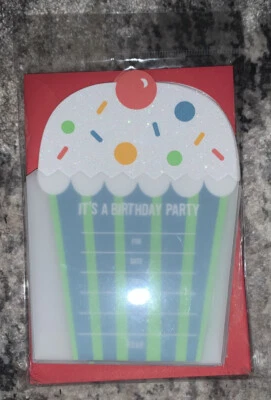 Приглашения на кекс на день рождения Hallmark 10 шт. новые нераспакованные - Изображение 1 из 2