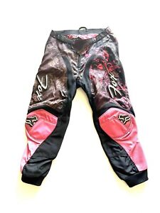 Fox Racing Moto Cross Pants Black & Hot Pink Racing size 10/26